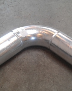 Elbow 90deg ND102 200mm long galv M&M